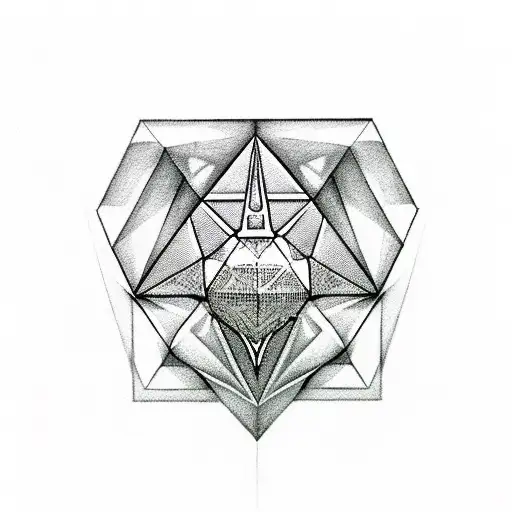 geometric diamond shape about 2.5 in wide and 4 in long. Has master sword from zelda in it with silent princess and cool tattoo design idea