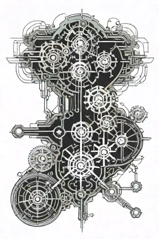 Adeptus Mechanicus with Runes and Mechanisms tattoo design idea