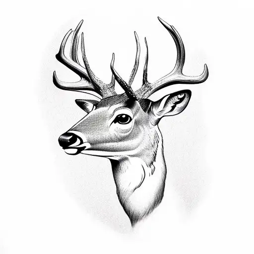deer and birds flying tattoo design idea
