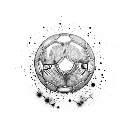 soccer ball bleeding tattoo design idea