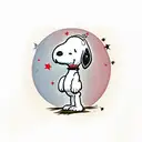 snoopy looking at the sky tattoo design idea