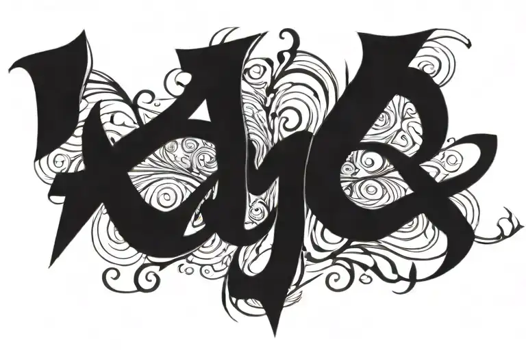name Jai in artistic writing with design around it  tattoo design idea