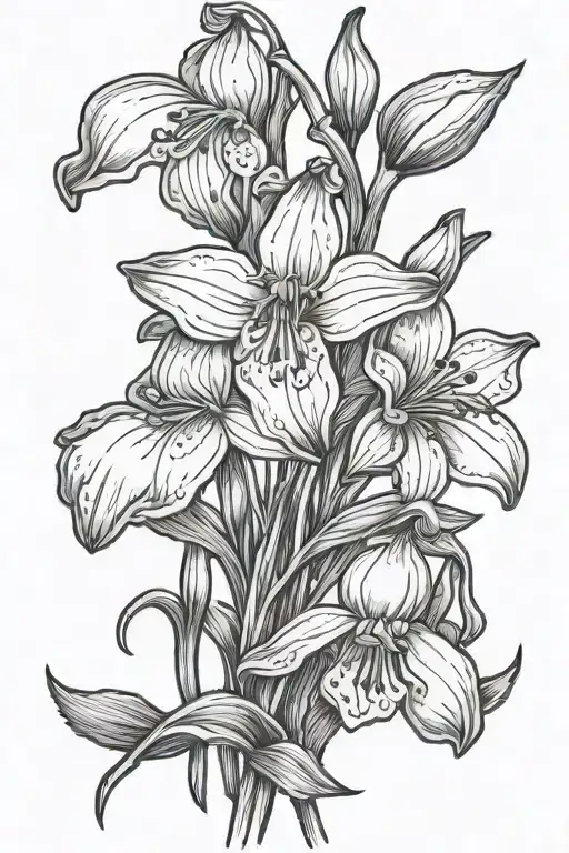 snowdrop and carnation flower tattoo design idea