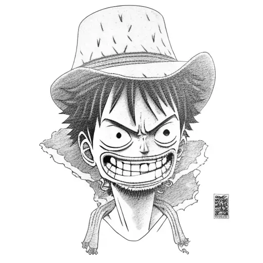 straw hat luffy tattoo design idea