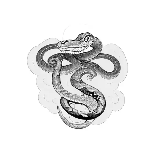 snake on a sword tattoo design idea