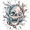 crocodile jaw, skull,  tattoo design idea