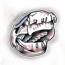 crocodile jaw, skull,  tattoo design idea