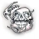 crocodile jaw, skull,  tattoo design idea