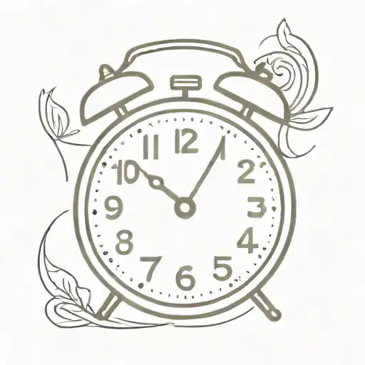 11:34 with alarm clock font tattoo design idea