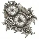 11:34 with alarm clock font tattoo design idea