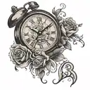 11:34 with alarm clock font tattoo design idea