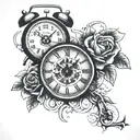 11:34 with alarm clock font tattoo design idea