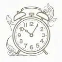 11:34 with alarm clock font tattoo design idea