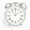 11:34 with alarm clock font tattoo design idea