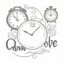 11:34 with alarm clock font tattoo design idea