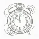 11:34 with alarm clock font tattoo design idea