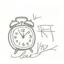 11:34 with alarm clock font, no drawing, just letters  tattoo design idea