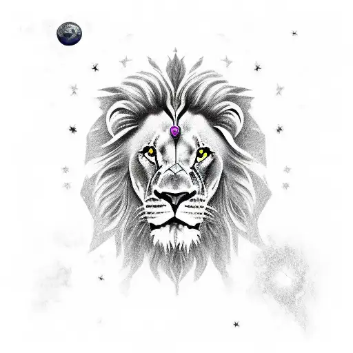 Orions belt lion  tattoo design idea