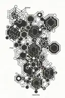 Chemical structure of THC molecules representation tattoo design idea