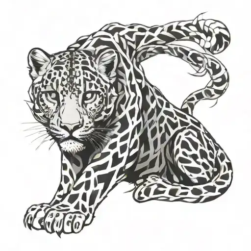 snow leopard breath fire  tattoo design idea
