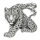 snow leopard breath fire  tattoo design idea