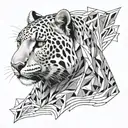 snow leopard breath fire  tattoo design idea