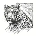 snow leopard breath fire  tattoo design idea