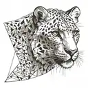 snow leopard breath fire  tattoo design idea