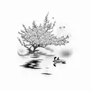 koi no yo Yokan and cherry blossom tree tattoo design idea