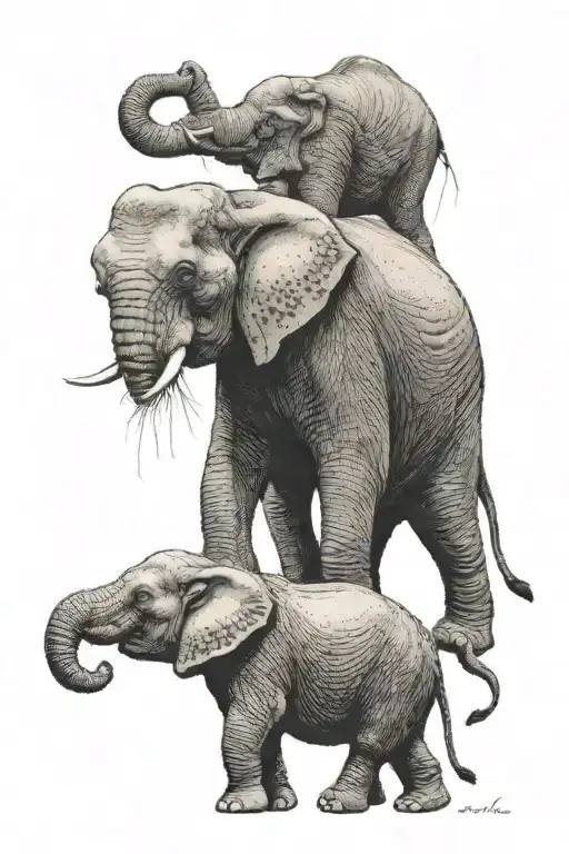 Elephants dad and son tattoo tattoo design idea