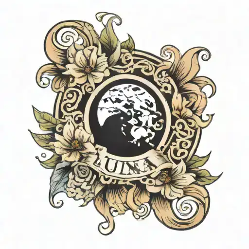 name Luna name tattoo design idea