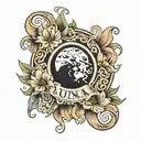 name Luna name tattoo design idea