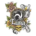 name Luna name tattoo design idea