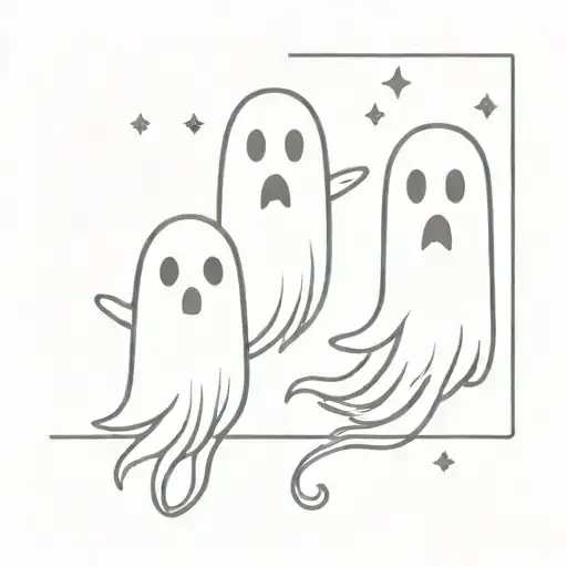 matching tiny ghosts tattoo design idea