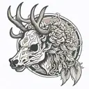 elk skull tattoo design idea
