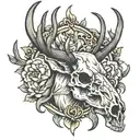 elk skull tattoo design idea