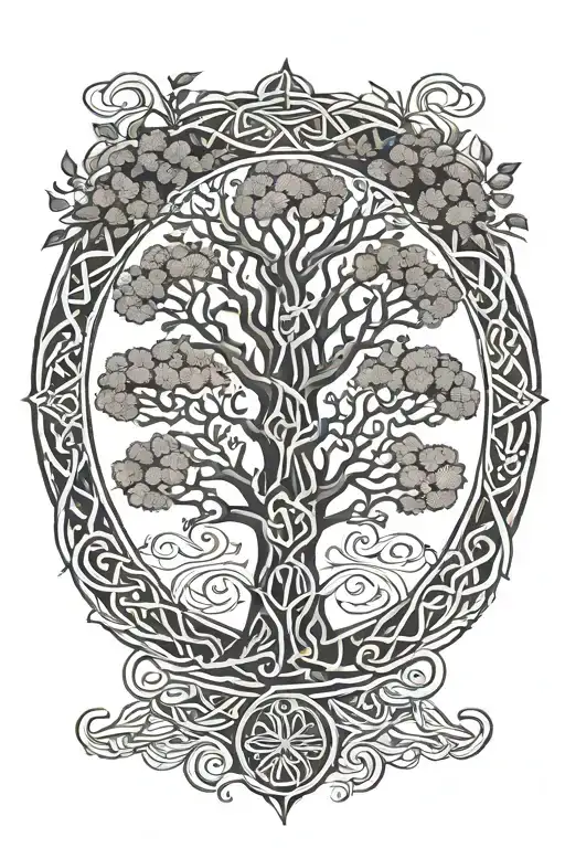 Celtic tree of life tattoo design idea