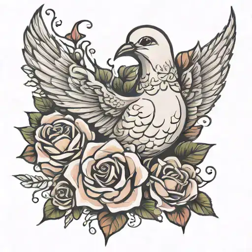 dove rose tattoo tattoo design idea