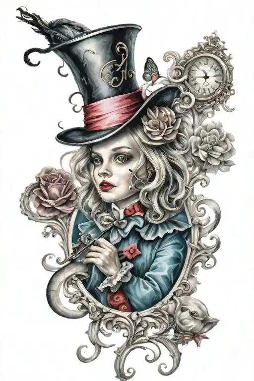 Alice In Wonderland tattoo design idea