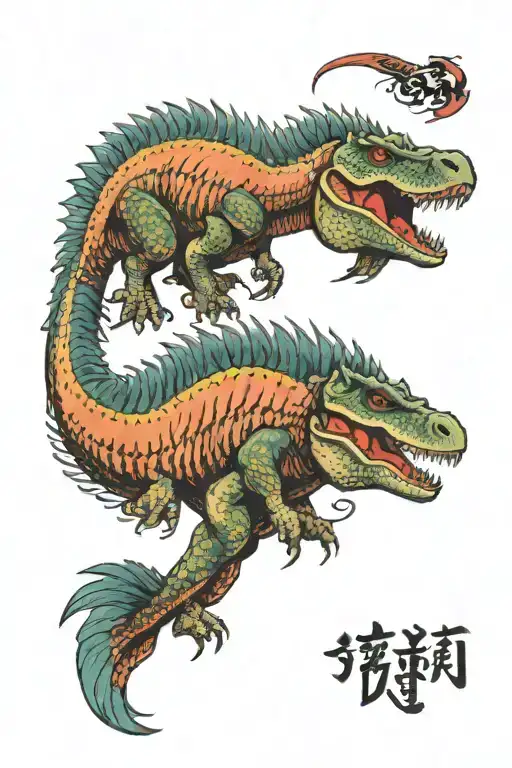 spinosaurus with tail wraped around wrist tattoo tattoo design idea