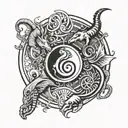 Combination of Aries Scorpio and Pisces zodiac signs tattoo design idea