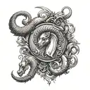 Combination of Aries Scorpio and Pisces zodiac signs tattoo design idea