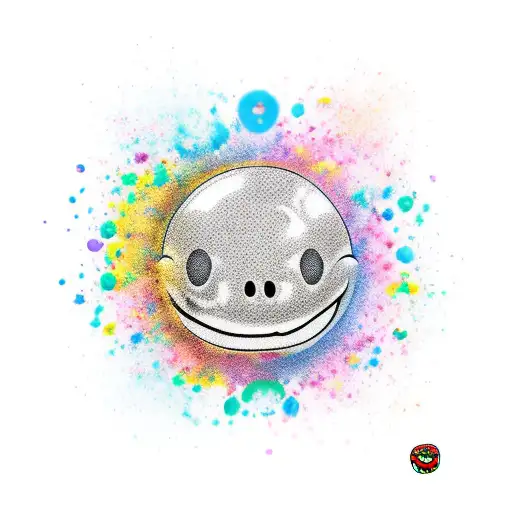 happiness misery melting smiley face tattoo design idea