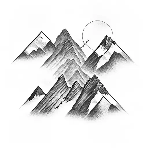 swiss mountains tattoo design idea