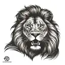 roaring lion face tattoo design idea