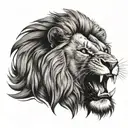 roaring lion face tattoo design idea