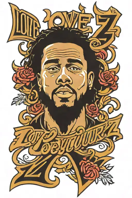 lyrics love yourz j cole inspired font tattoo design idea