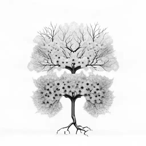 Apple tree with scientific equations as leaves tattoo design idea