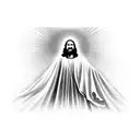 Jesus waiting at the gates of heaven with open arms tattoo design idea