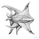 stag eagle manta ray tattoo design idea